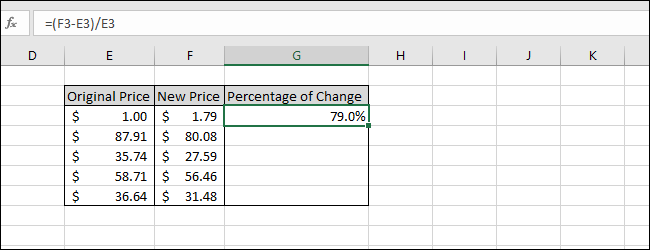 Formatted as a percentage with a decimal