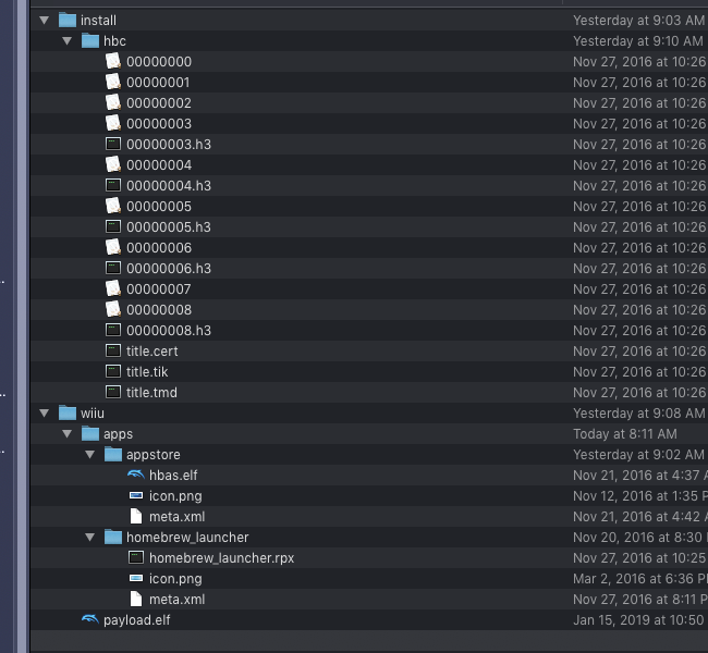Wii U Homebrew SD Card Structure