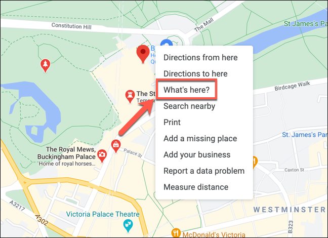 Right-click a location on Google Maps, then tap 
