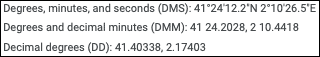 Google Maps coordinate formats