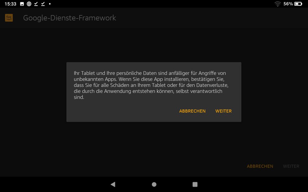 Установите Google Play Store на планшет Amazon Fire