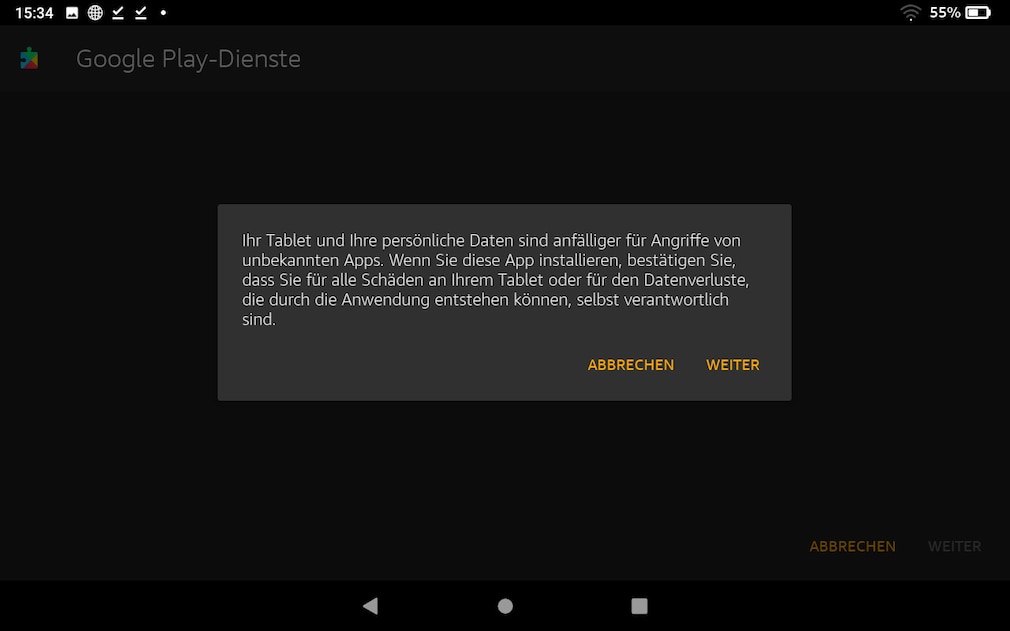 Установите Google Play Store на планшет Amazon Fire