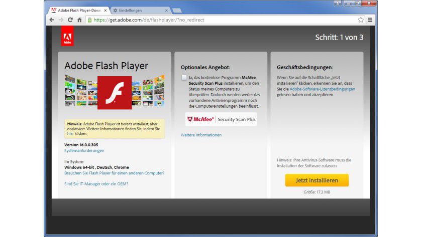 Security risk: The Adobe Flash Player is the focus of hackers and cyber criminals and is therefore often misused through security leaks for malware attacks. Security risk: The Adobe Flash Player is the focus of hackers and cyber criminals and is therefore often misused through security leaks for malware attacks.