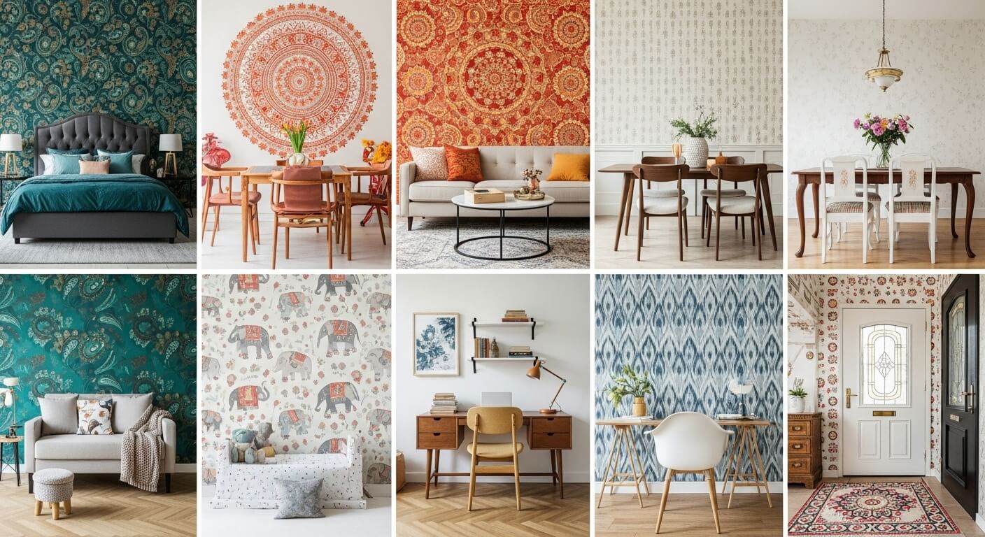 Which Rooms Suit Indian Pattern Wallpaper